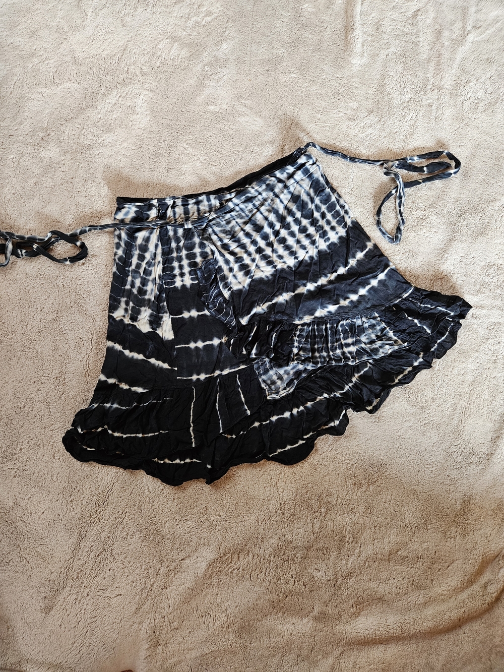 Tie-Dye Ruffled Mini Skirt